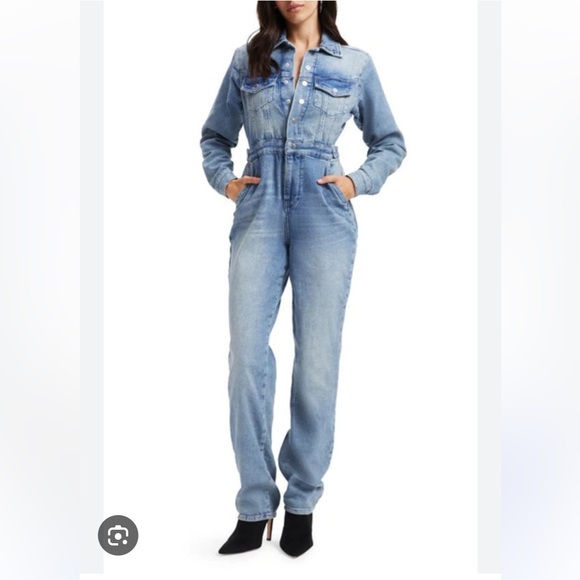 Good American denim jumpsuit - Picture 1 of 3